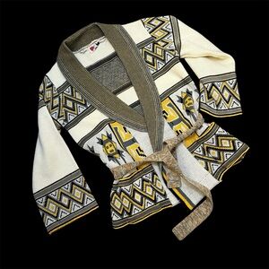 Vintage Cardigan 70’s Boho Wrap Southwest Native American Design David Brett